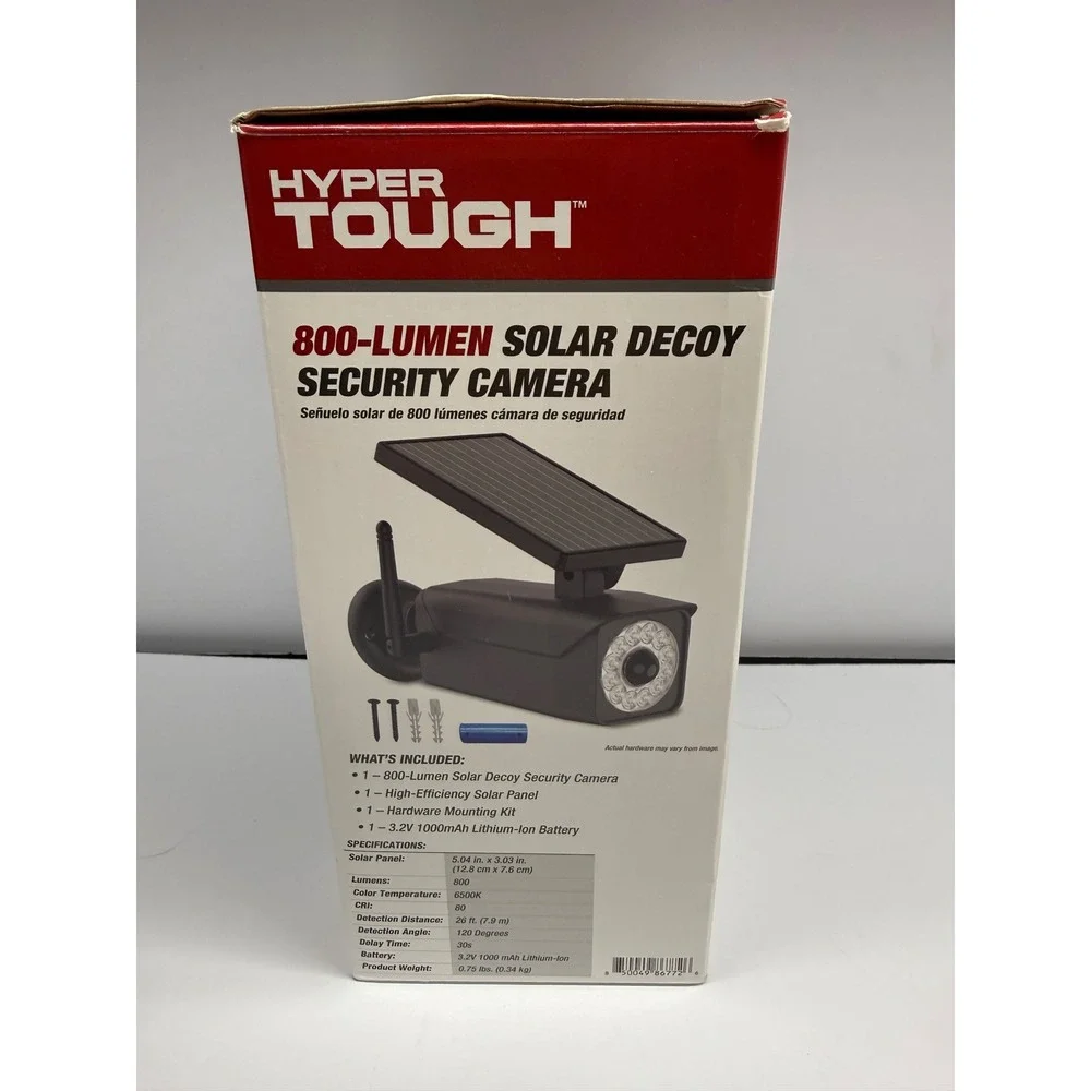 Hyper Tough 800-Lumen Solar Decoy Security Camera Black FSI 80-8566-800